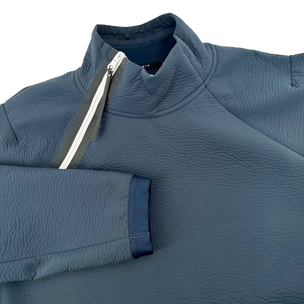 Nike Men's Tech Mock Neck Quarter Zip Pullover Blue Grey Jacket Athletic Size‎ L